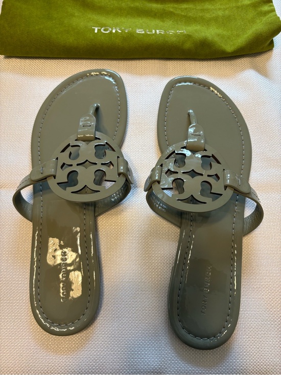Tory Burch Shoes - Tory Burch Miller Patent Leather Sandals Light Jade/Green